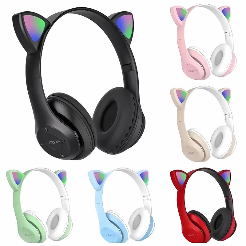 Fone Bluetooth Gatinho com LED – Várias Cores, Conforto e Diversão!